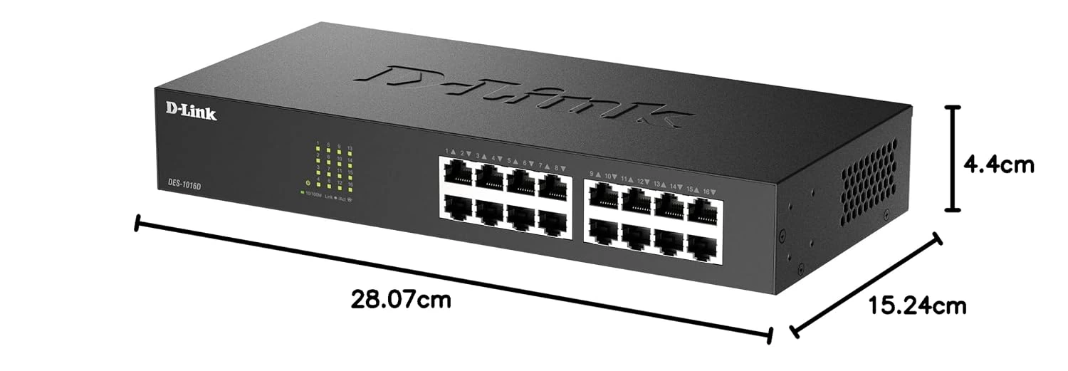 D-Link 16 Port Fast Ethernet Switch Unmanaged 10/100 Mbps view 7