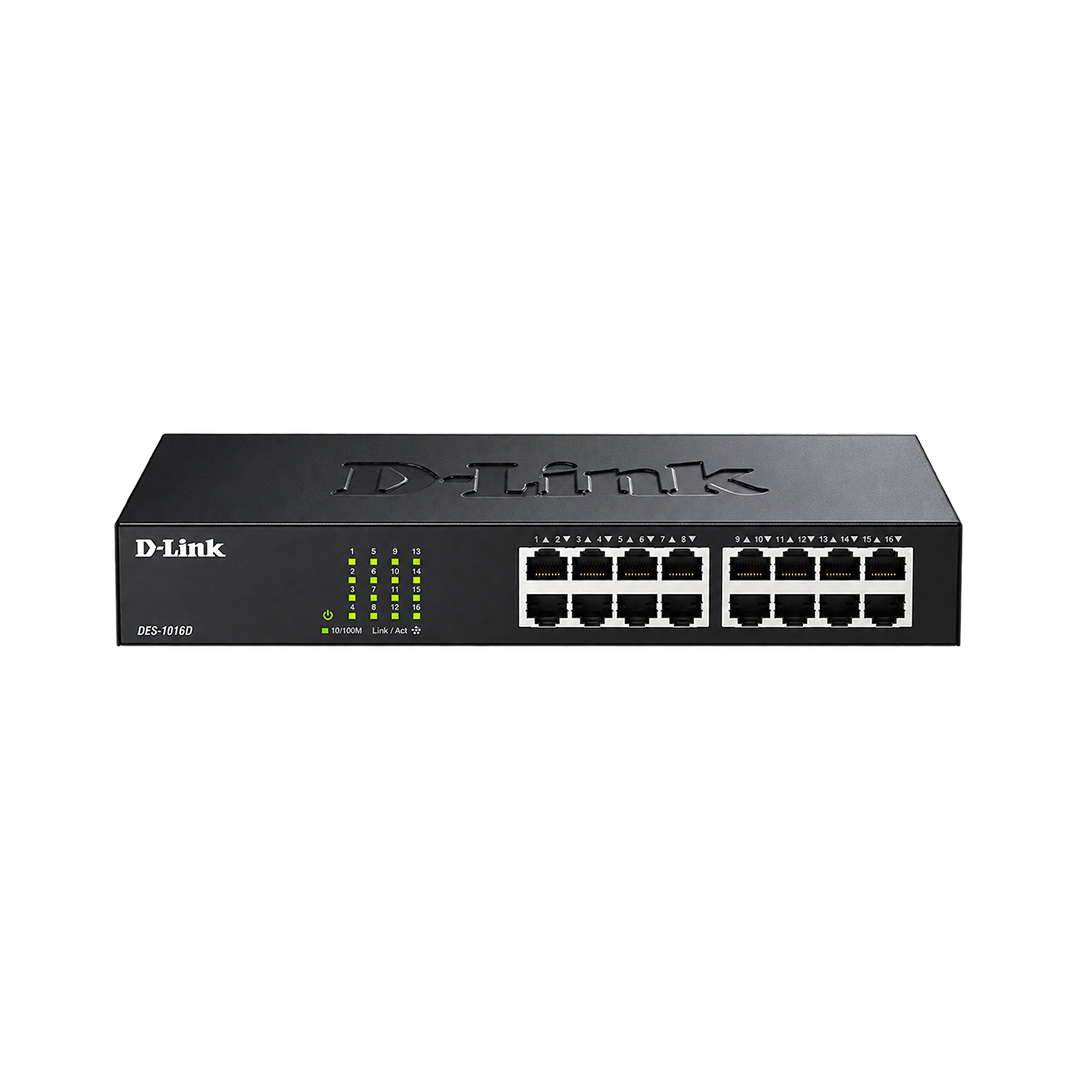 D-Link 16 Port Fast Ethernet Switch Unmanaged 10/100 Mbps