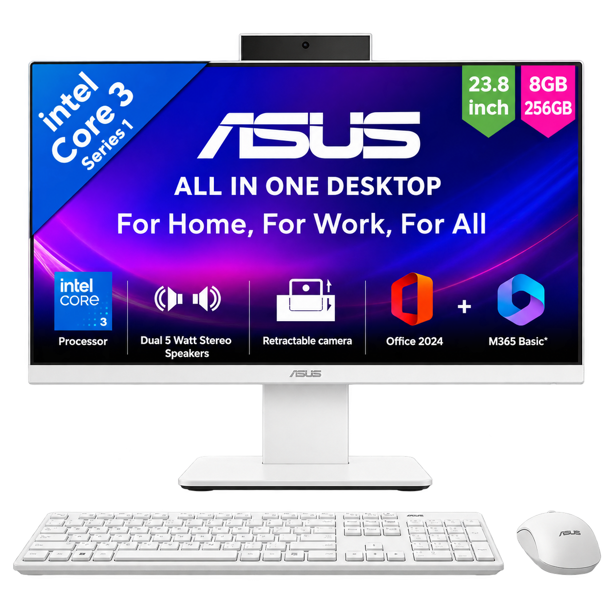 ASUS V440 (2026),i3-14th Gen,with Wireless Keyboard & Mouse,All in One PC
