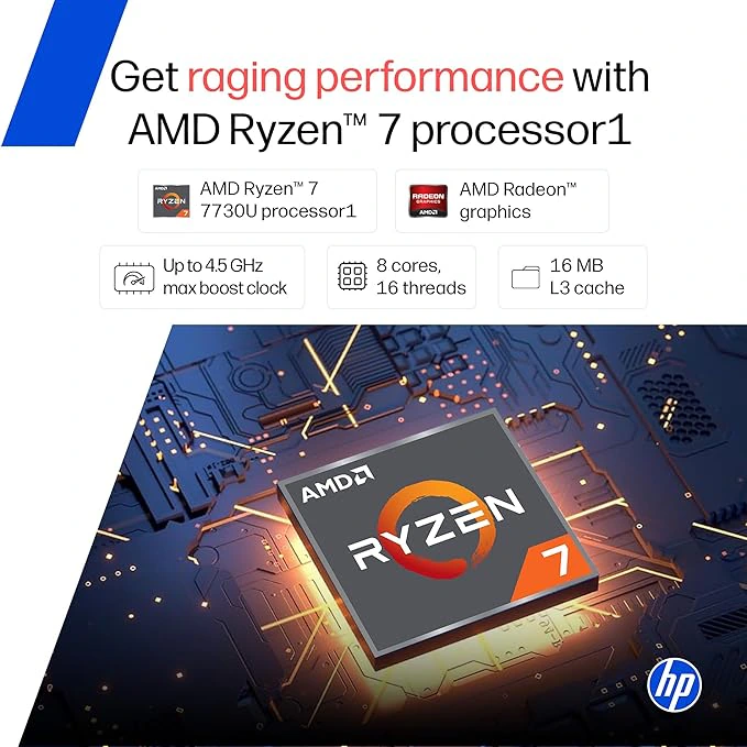 HP All-in-One, AMD Ryzen 7 7730U (16GB DDR4, 512GB SSD) IPS, Three-Sided, Micro-Edge, Anti-Glare, FHD view 2