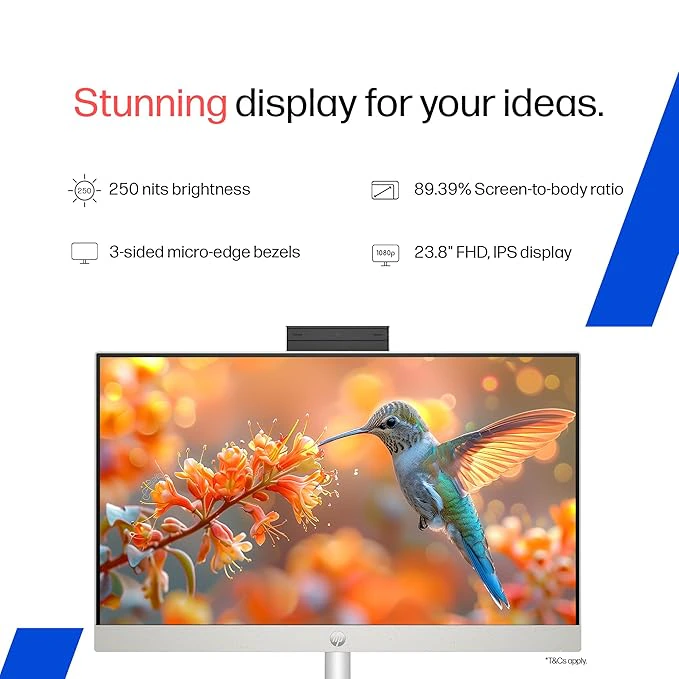 HP All-in-One, AMD Ryzen 7 7730U (16GB DDR4, 512GB SSD) IPS, Three-Sided, Micro-Edge, Anti-Glare, FHD view 3