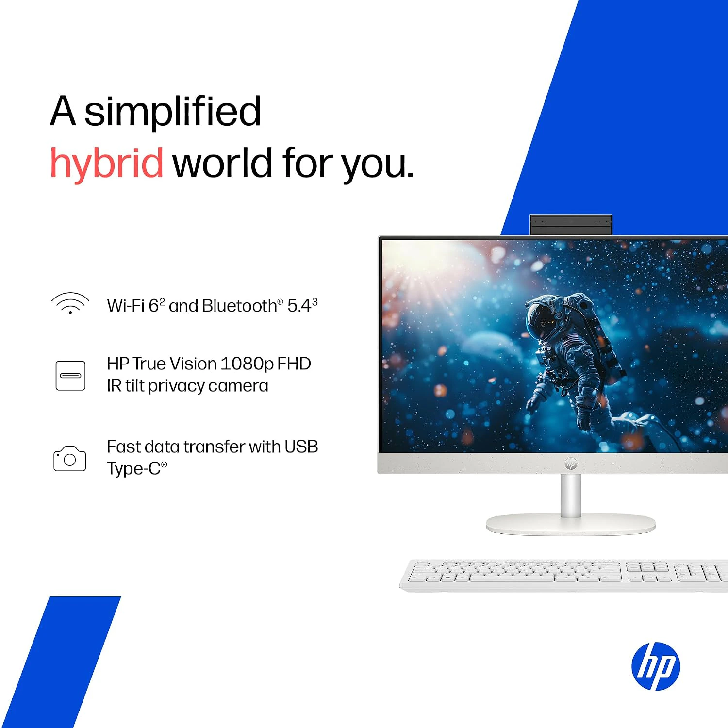 HP All-in-One, AMD Ryzen 7 7730U (16GB DDR4, 512GB SSD) IPS, Three-Sided, Micro-Edge, Anti-Glare, FHD view 4