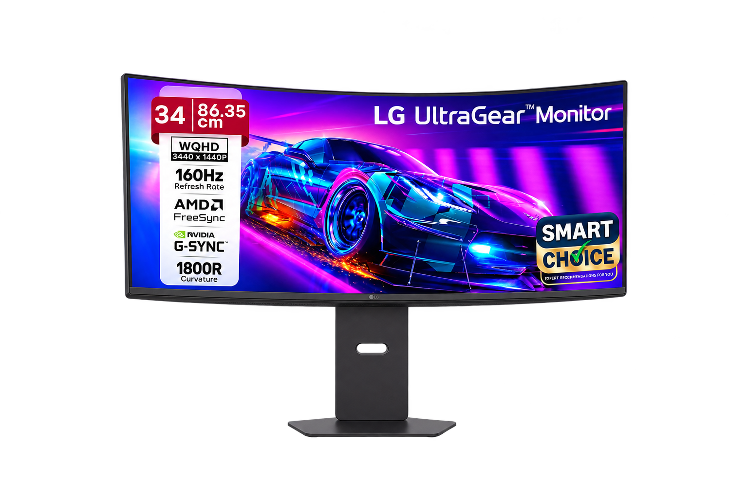 LG 34G600A Smartchoice 86.36cm(34 Inch) Ultragear Curved (1800R) WQHD (3440x1440) Gaming Monitor