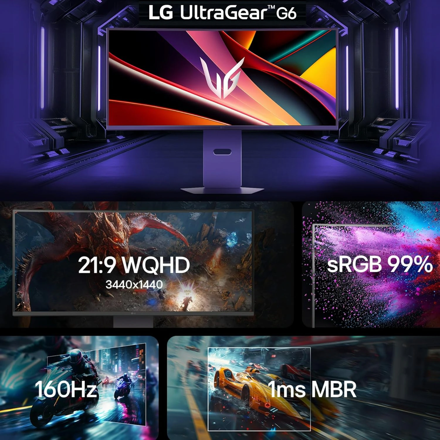 LG 34G600A Smartchoice 86.36cm(34 Inch) Ultragear Curved (1800R) WQHD (3440x1440) Gaming Monitor view 2