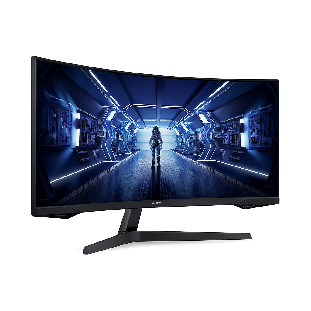 Samsung 34"(86.42cm) Odyssey G5 Curved Gaming Monitor|Wall Mountable|FreeSync Premium|Ports-DP, HDMI, Headphone|DP Cable|Eye-Saver|