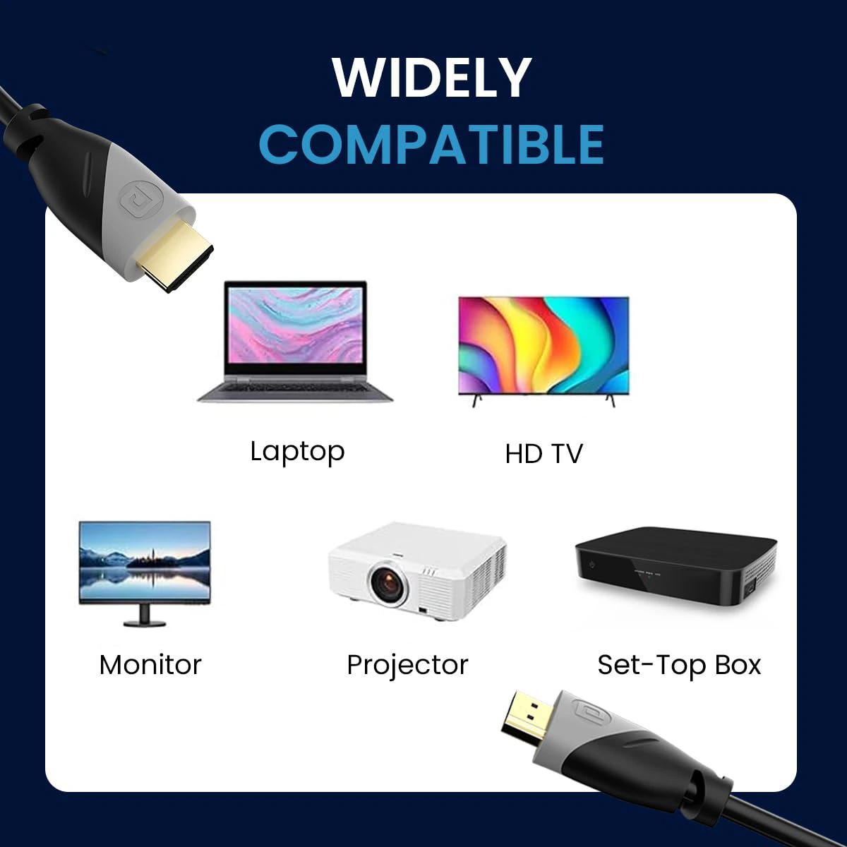 Portronics Konnect Sync 4K@60Hz HDMI to HDMI Cable, 3M Length view 3