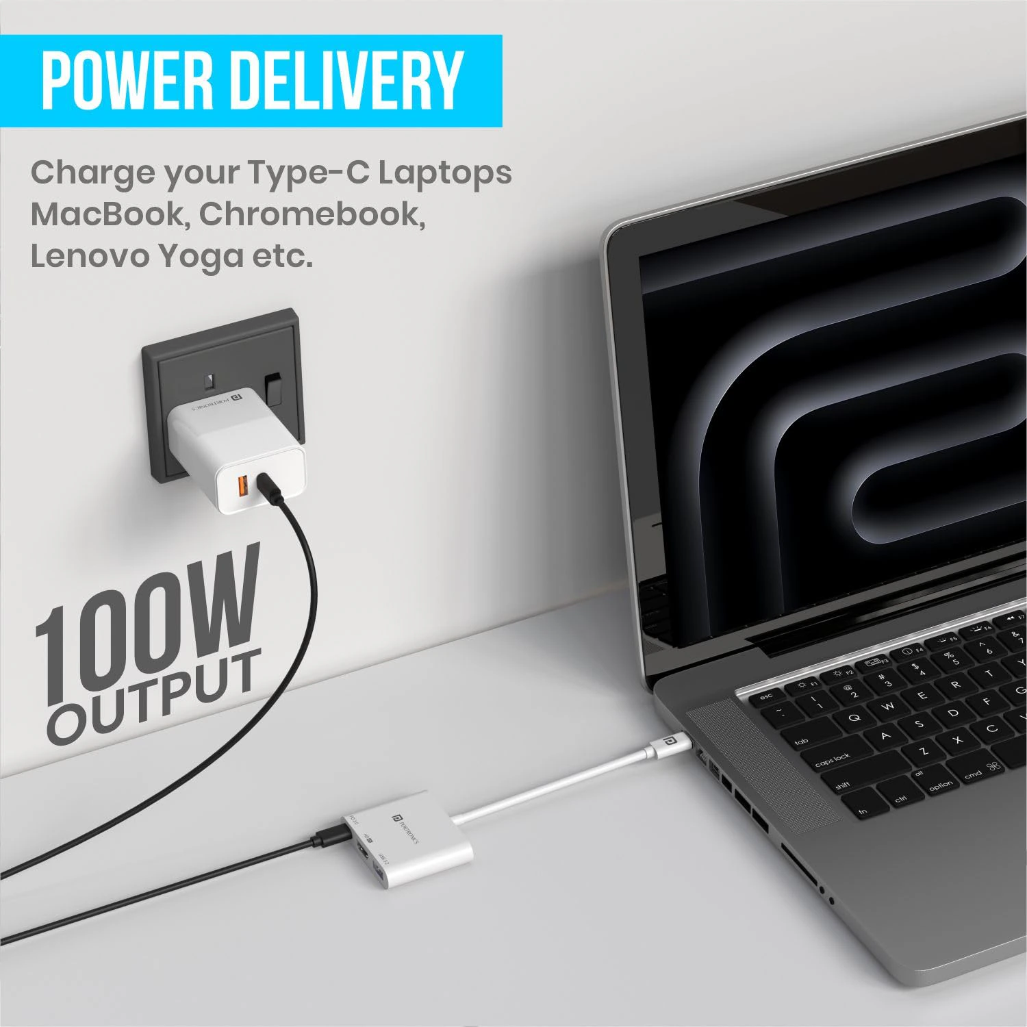 Portronics C-Konnect Type C to HDMI Adapter (3-in-1) view 2