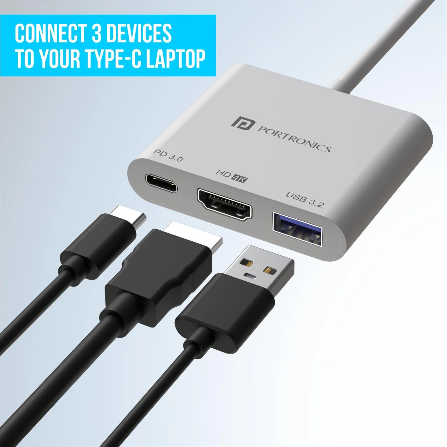 Portronics C-Konnect Type C to HDMI Adapter (3-in-1) view 3
