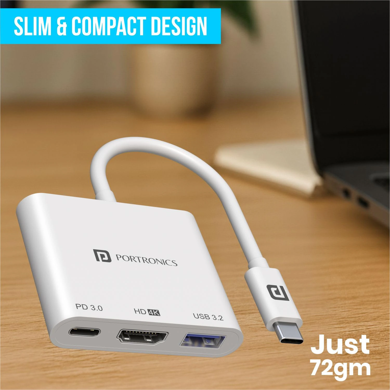 Portronics C-Konnect Type C to HDMI Adapter (3-in-1) view 6