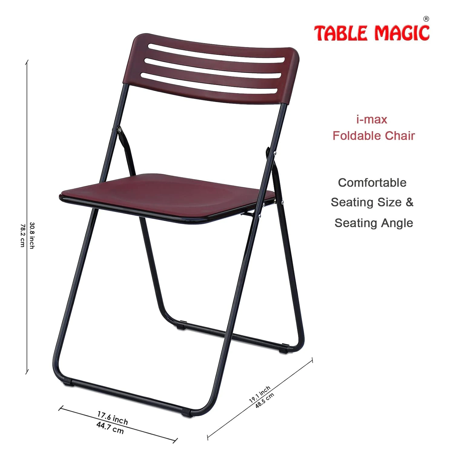 TABLE MAGIC I-Max Folding Chair (Candy Brown, 49x45x76cm) view 5