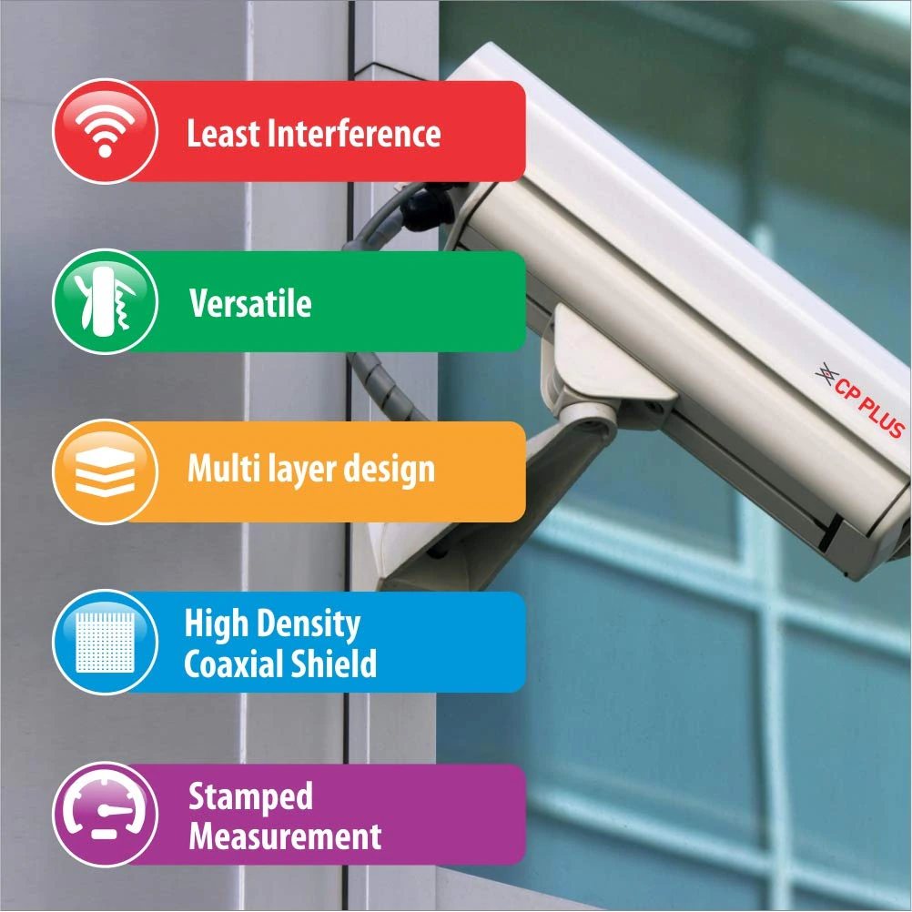 CP PLUS 3+1 Coaxial Pure Copper CCTV Camera Cable (90 Meter) (White Color) view 4