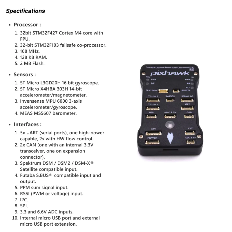 Pixhawk 2.4.8 Drone Flight Controller PX4 32 Bit Autopilot - Good Quality view 4