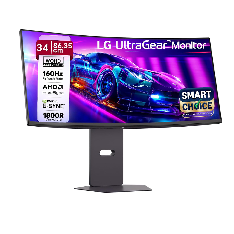 LG 34G600A Smartchoice 86.36cm(34 Inch) Ultragear Curved (1800R) WQHD (3440x1440) Gaming Monitor