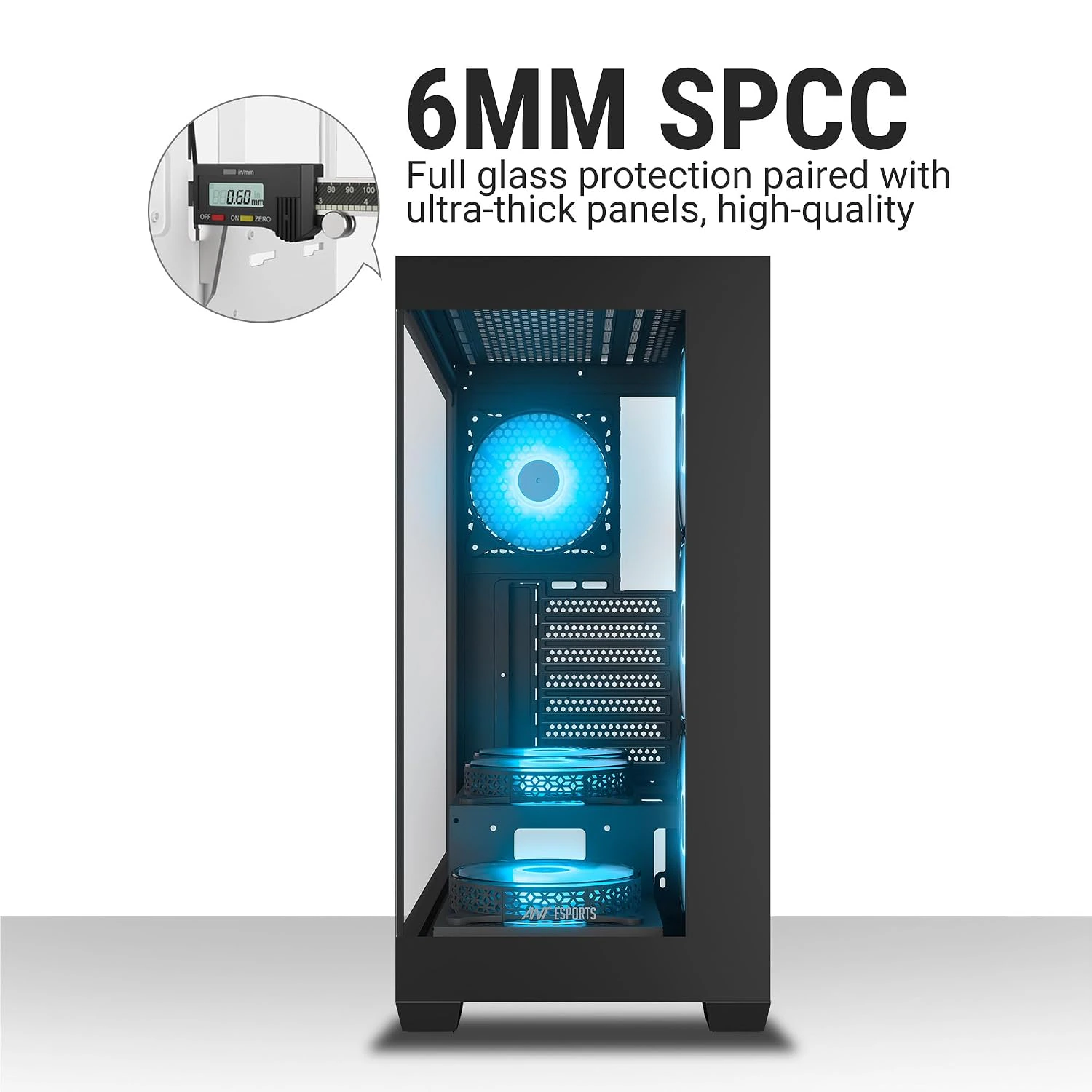 Ant Esports Crystal X7 ATX Computer Case/Gaming Cabinet with Type-C - Black | view 2