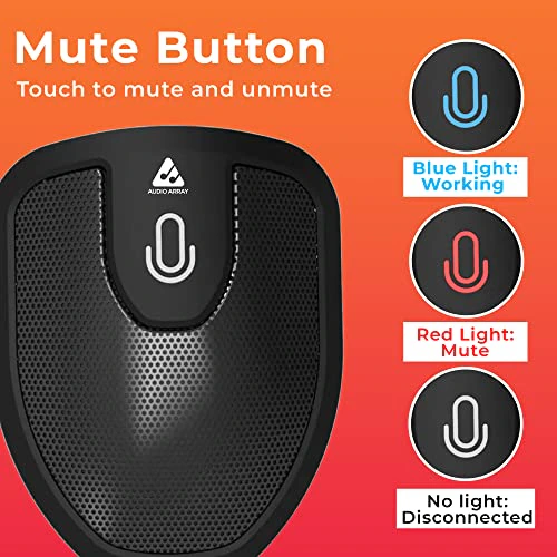 Audio Array USB Plug & Play Conference Microphone | Omni Directional Pickup Upto 3M | Mic Mute Button | view 3