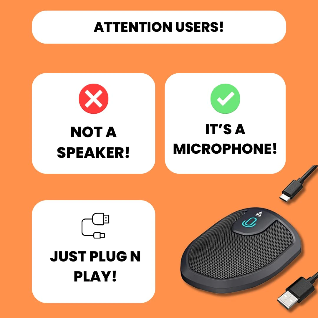 Audio Array USB Plug & Play Conference Microphone | Omni Directional Pickup Upto 3M | Mic Mute Button | view 4