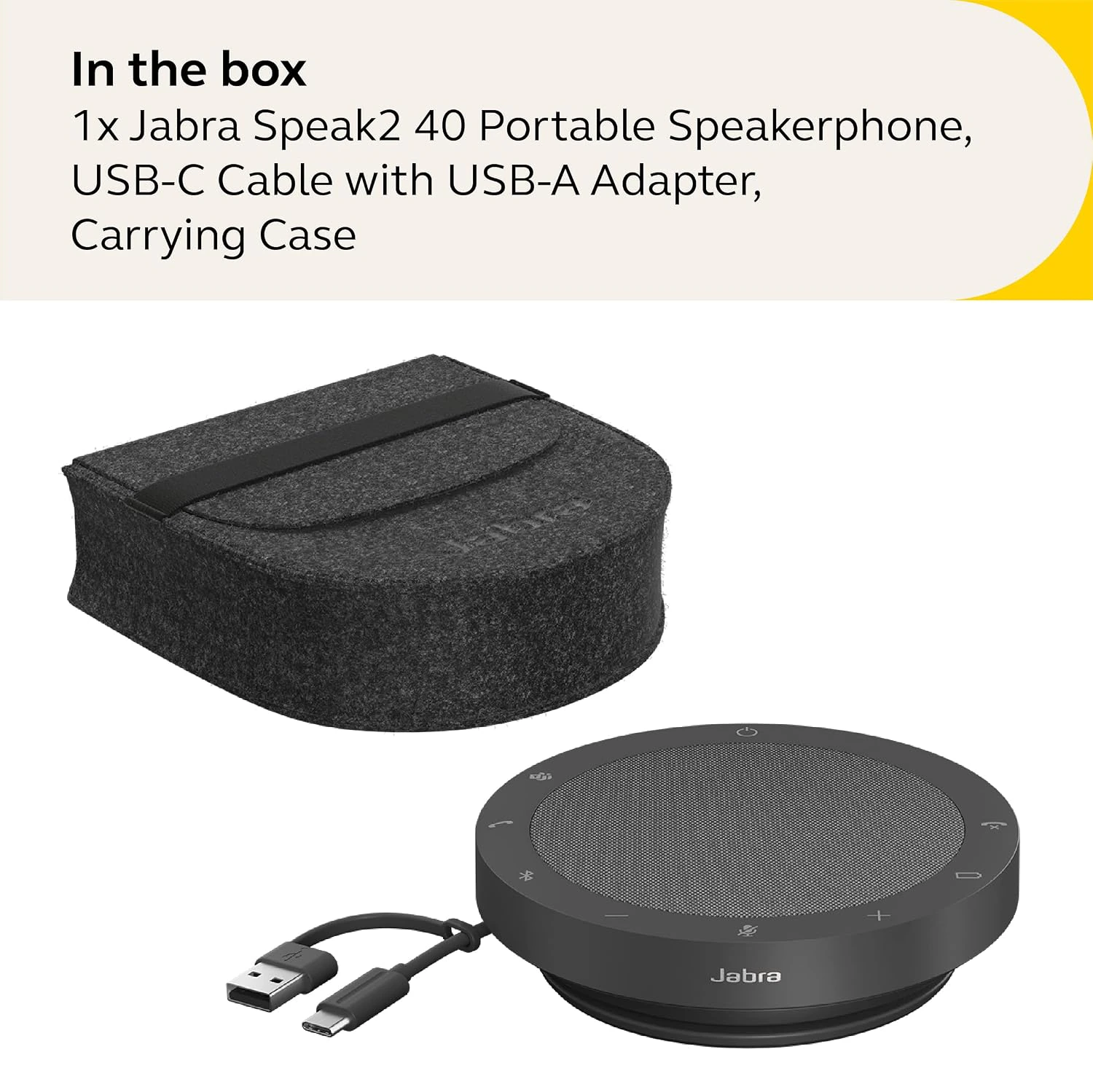Jabra Speak2 40 Portable Speakerphone - 4 Noise-Cancelling Mics, 50mm Full Range Speakers  view 2