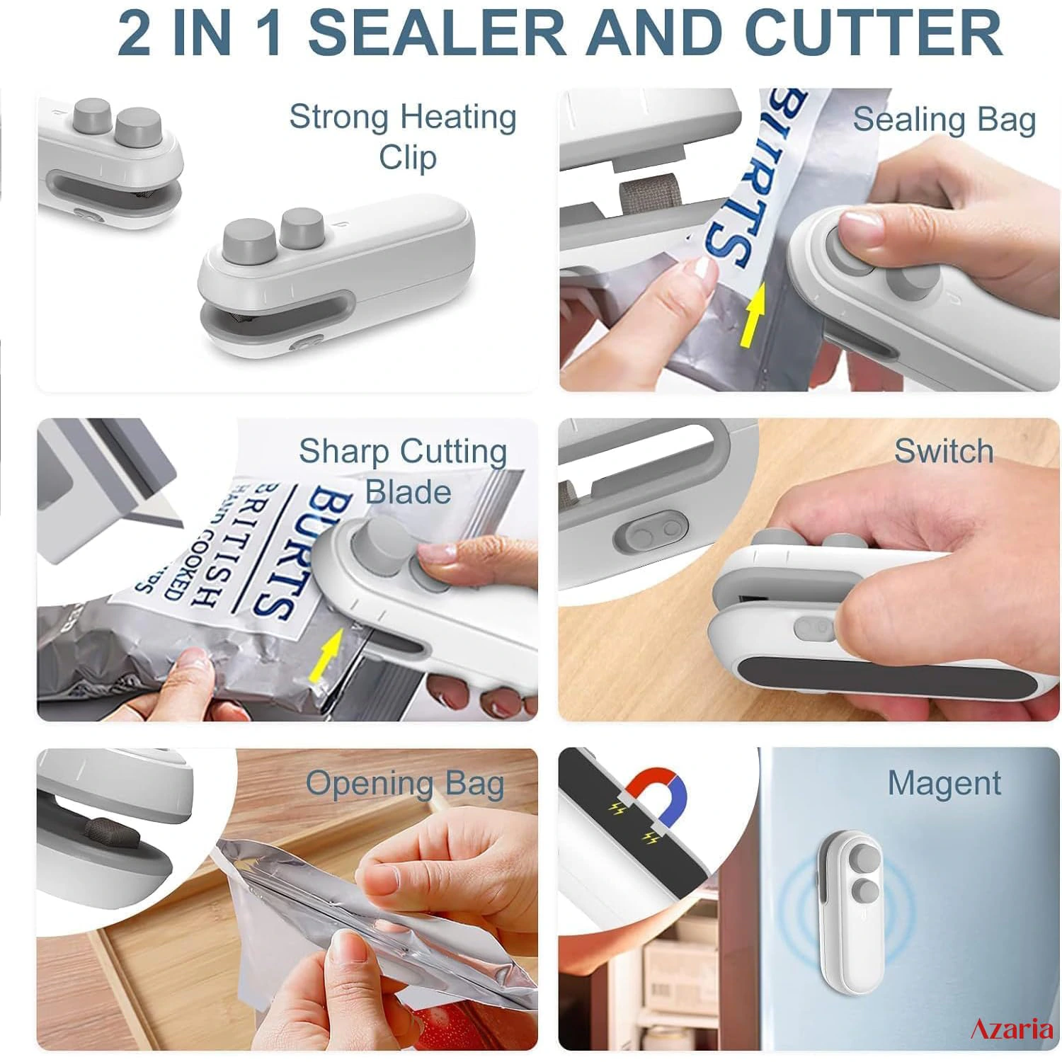 Azaria Portable Mini Sealing Machine, Handheld Packet Sealer, portable sealing machine view 4