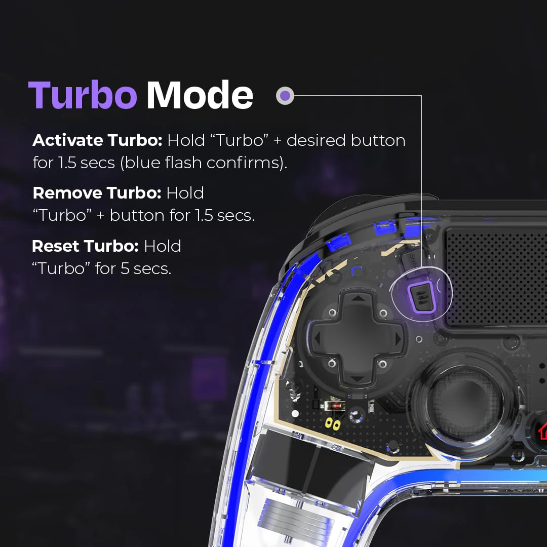 Kreo Mirage Wireless RGB Gaming Controller for PC, Android, iOS & PS4 | view 6