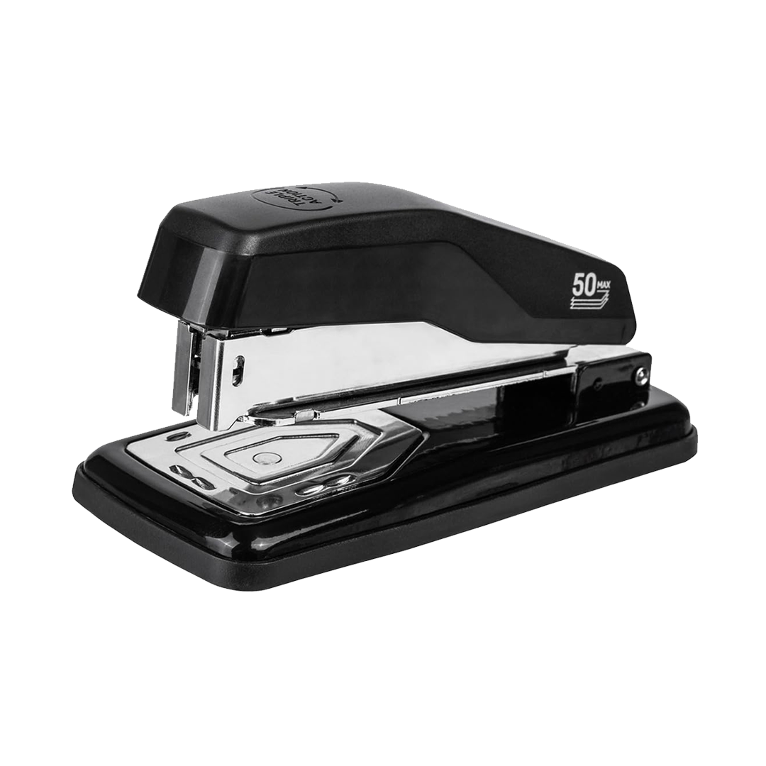 Deli E0414S Rotary Stapler | 90° Rotating Mechanism & 50 Sheets Capacity, Multicolor(Pack of 1)