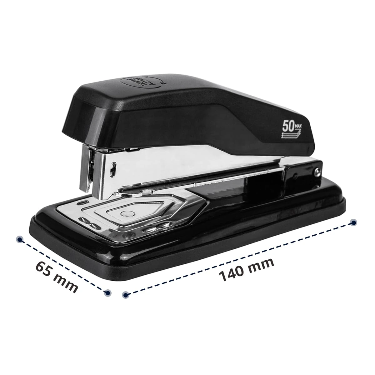 Deli E0414S Rotary Stapler | 90° Rotating Mechanism & 50 Sheets Capacity, Multicolor(Pack of 1) view 3