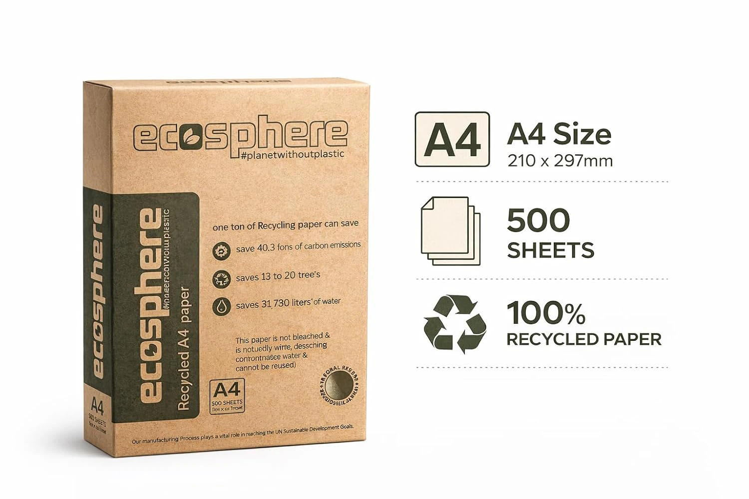 Ecosphere A4 Copier Paper, 75 GSM view 2