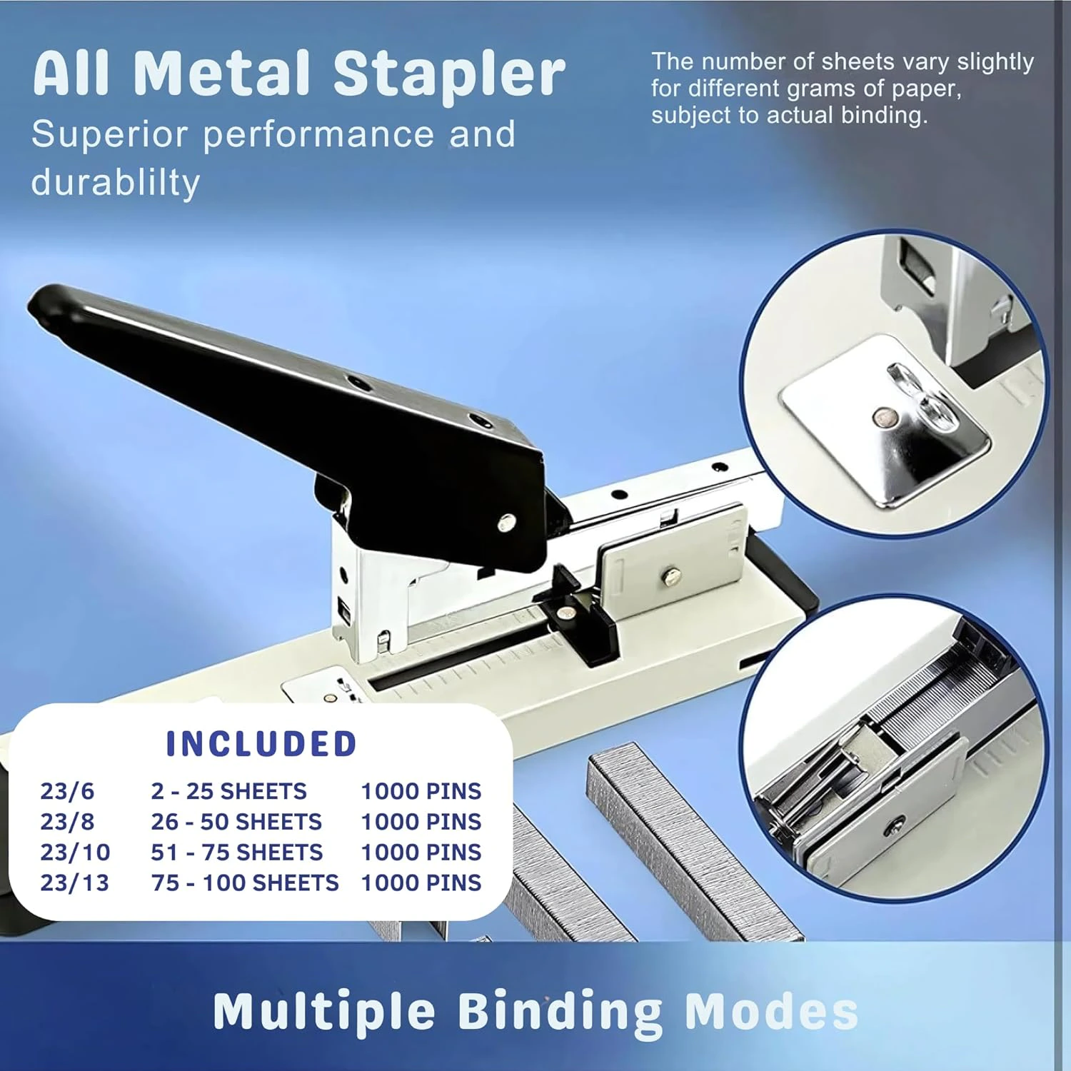  Big Stapler for Book Binding with 4000 6-13mm Staple Pins view 2