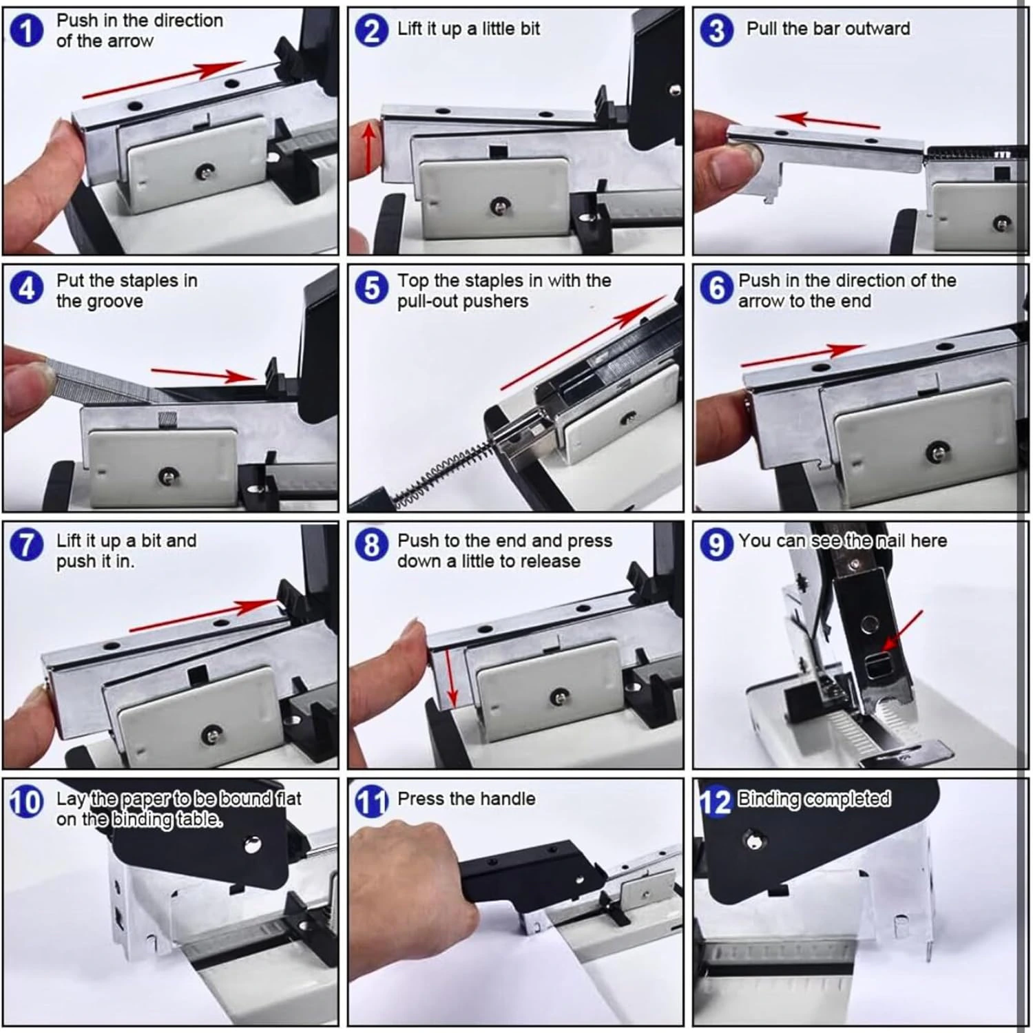  Big Stapler for Book Binding with 4000 6-13mm Staple Pins view 4