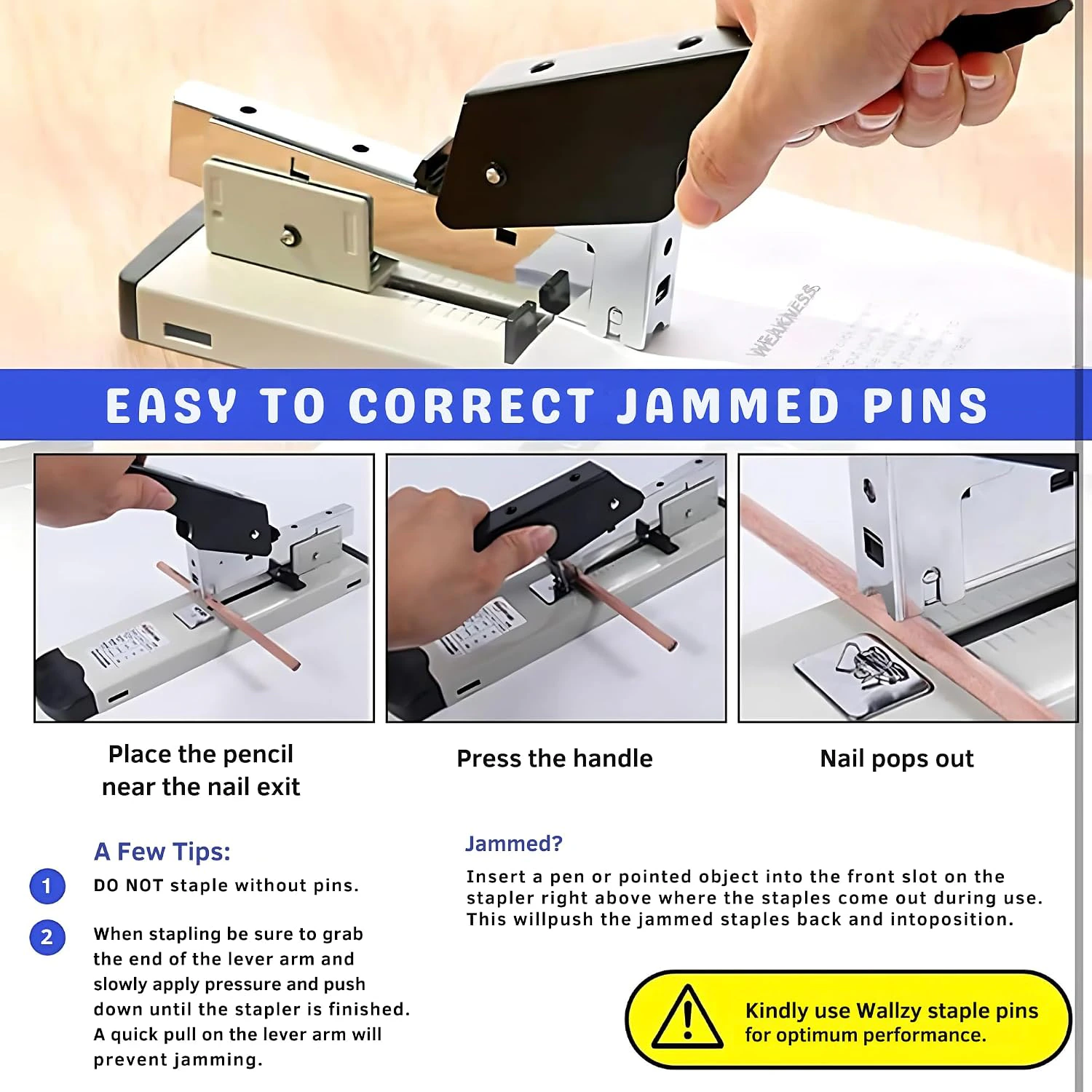  Big Stapler for Book Binding with 4000 6-13mm Staple Pins view 5