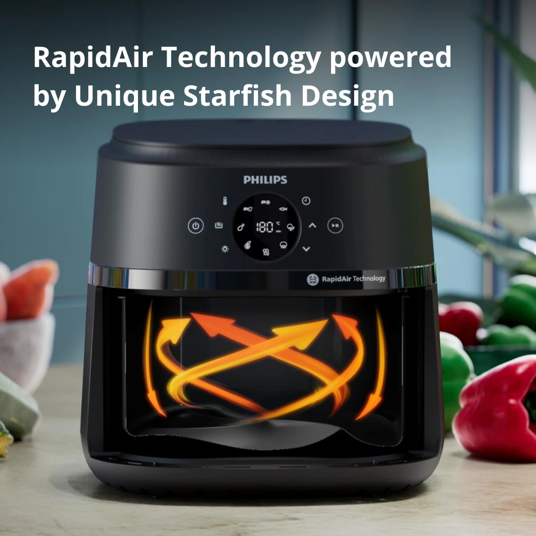 PHILIPS Air Fryer NA231/00 with touch panel, 6.2 Litre view 3