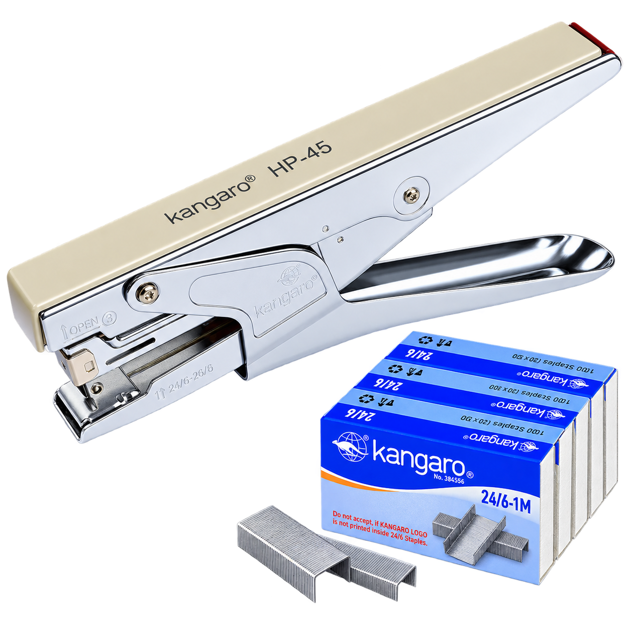 Kangaro HP-45 Desk Essentials All Metal Stapler