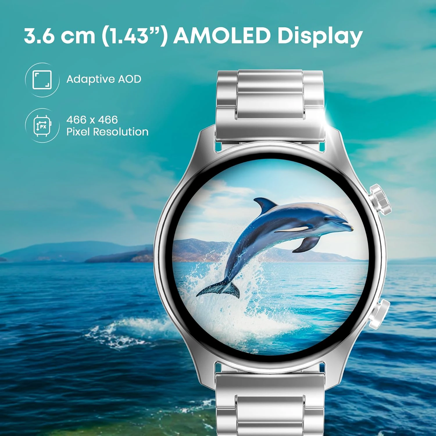 Fastrack Astor FR2 Pro 1.43" AMOLED Stainless Steel Smart Watch view 2