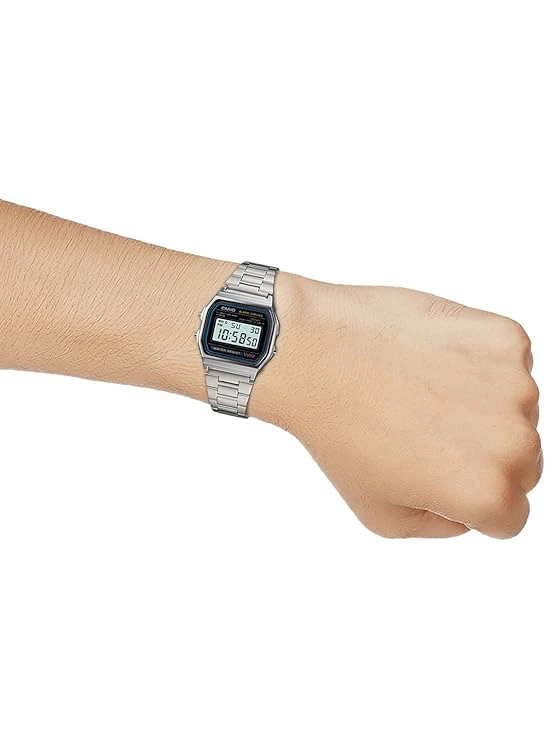 Casio Vintage A-158WA-1Q Digital Grey Dial view 4