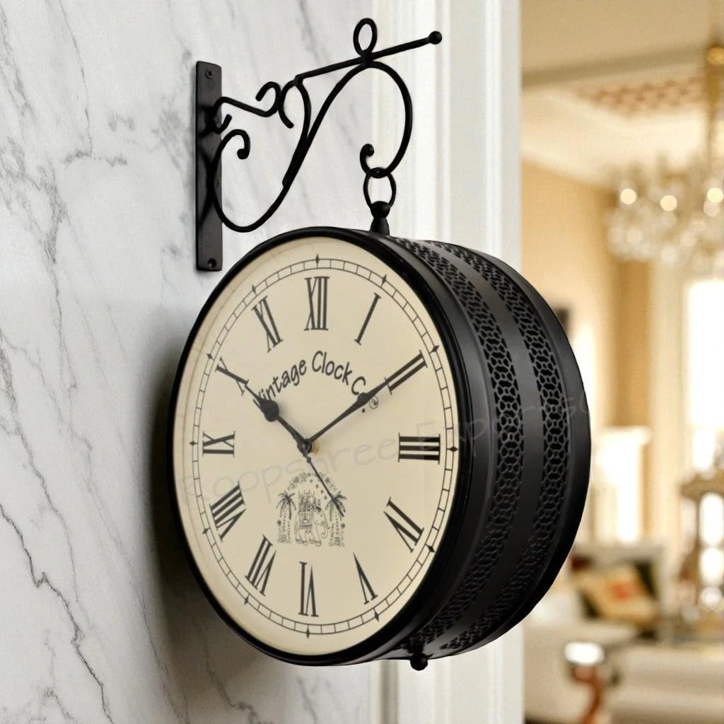 Vintage Clock Handcrafted Double Side Wall Clock  view 3