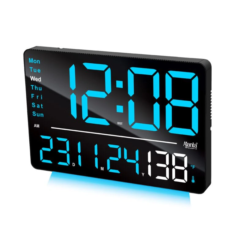 Ajanta Digital Wall Clock with RGB Night Light, Temperature, Calendar and 12/24H Format view 4