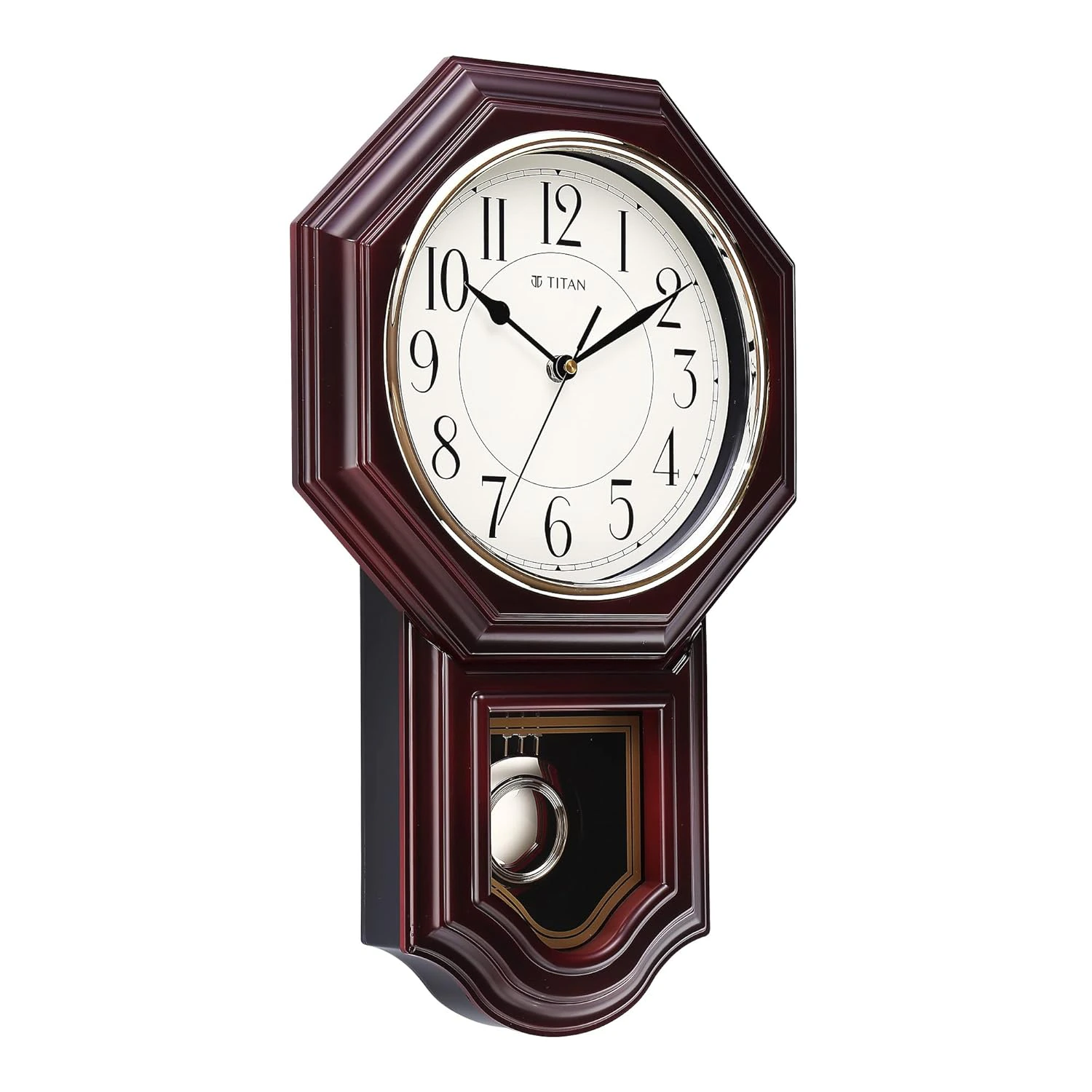 Titan Classic Wooden Pendulum Wall Clock with Westminster Chime, Silent Sweep view 2