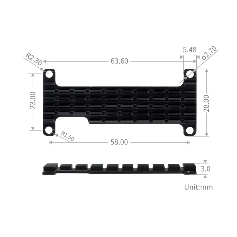 Waveshare Dedicated Aluminum Heatsink for Raspberry Pi Zero Series, Zero / Zero 2 W view 4