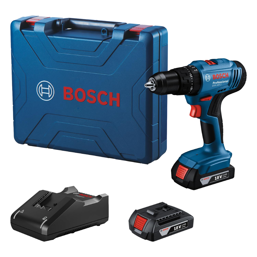BOSCH GSB 183-Li Cordless Impact Drill/Drivers With 2 Batteries