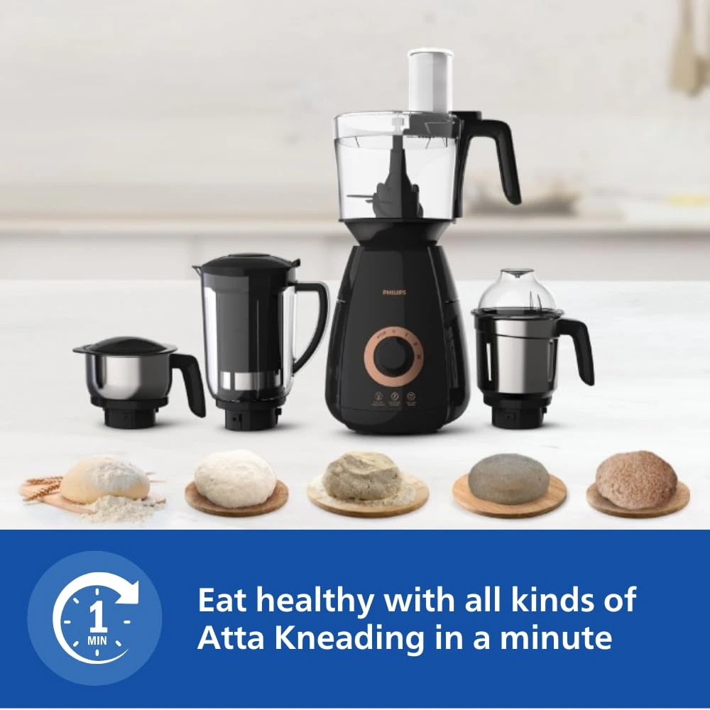 Philips Stainless Steel Mixer Grinder + Food Processor, 3-in-1 750 Watt  view 2