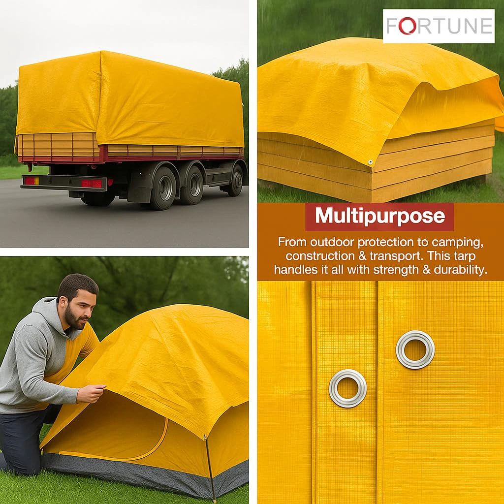 FORTUNE Tarpaulin Sheet Waterproof (12Ft x 9Ft) with 170 GSM view 3