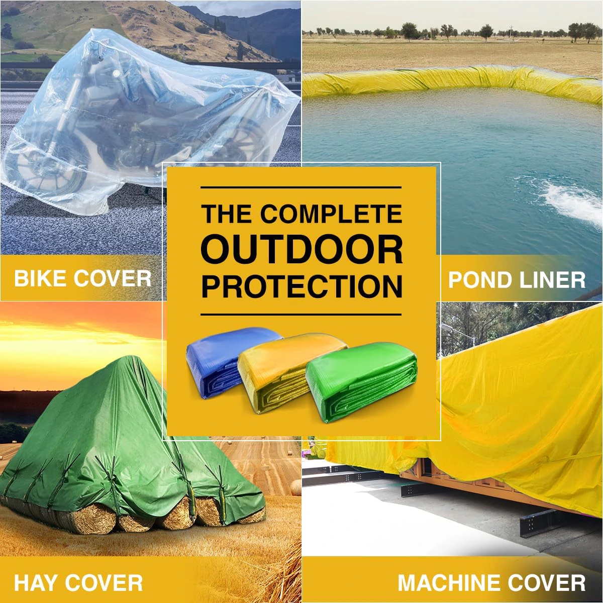 Tuffpaulin 21FTX18FT 70GSM Yellow Tarpaulin Sheet | Waterproof Tirpal view 4