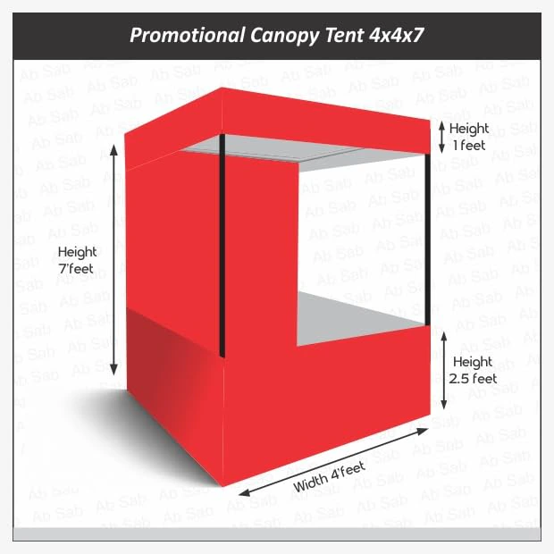 Ab Sab Canopy Tent with Red Tetron Cloth for Promotional Advertising Portable Tent Red-4x7 view 2