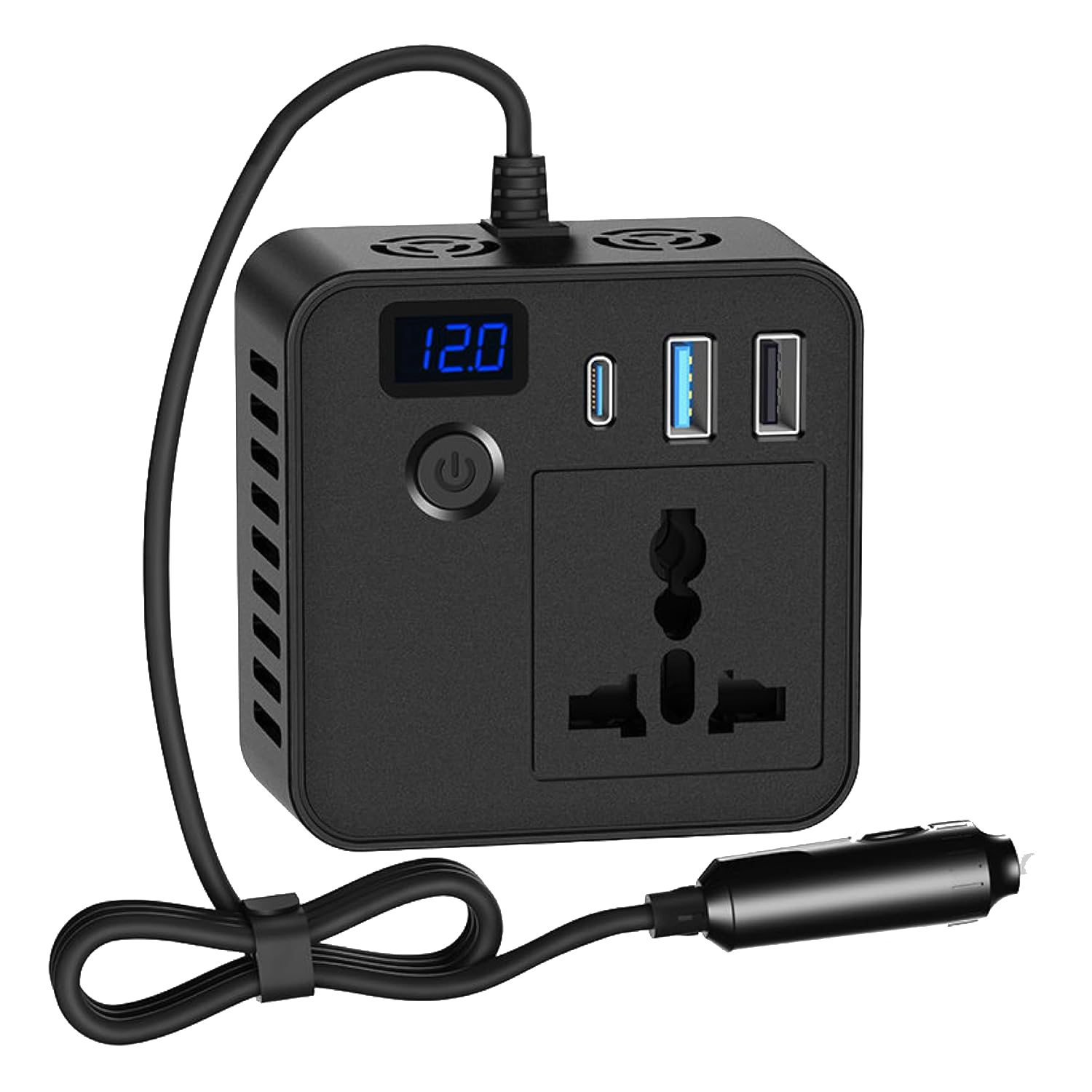 PRONOD Car Laptop Charger 200W Power Inverter, DC 12V to AC 220V, PD 30W USB-C & QC 3.0 USB Ports