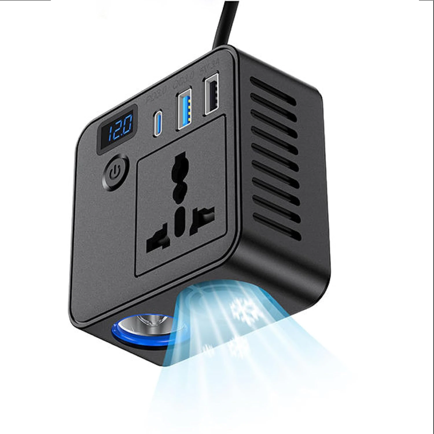 PRONOD Car Laptop Charger 200W Power Inverter, DC 12V to AC 220V, PD 30W USB-C & QC 3.0 USB Ports view 8