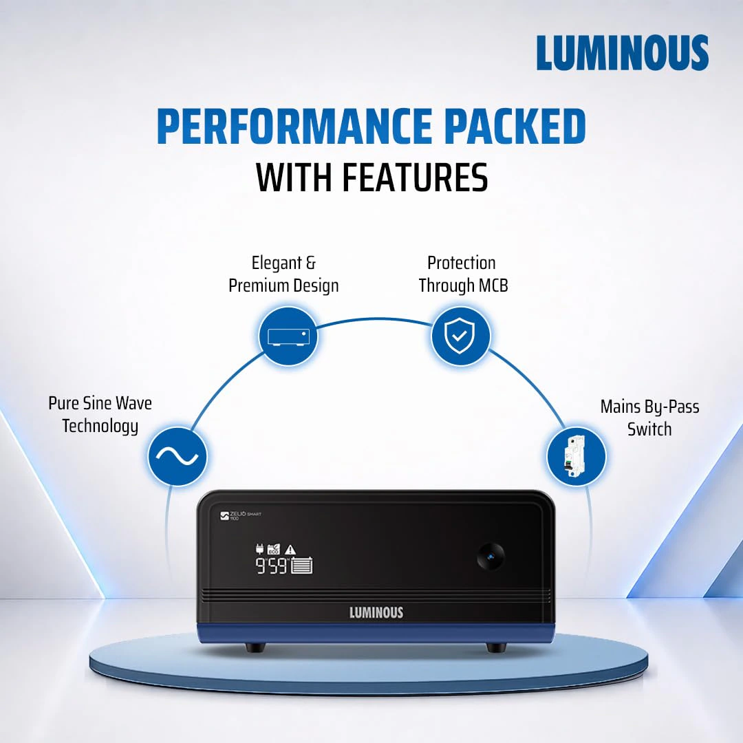 Luminous Zelio+ 1100 900VA 12V Pure Sine Wave Inverter view 5