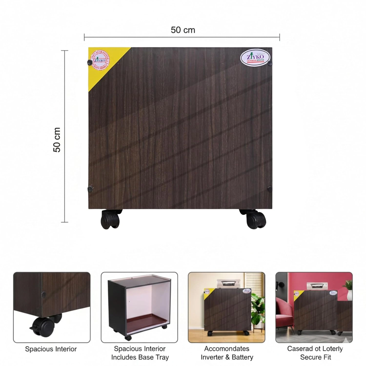 Generic Wooden Inverter Battery Tubular Trolley Cabinet | view 2