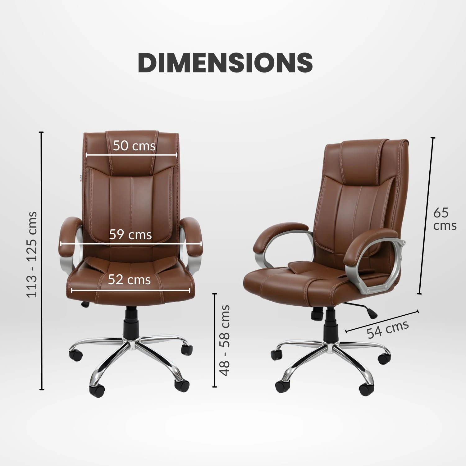 activa Ergonomic Office Chair | Premium Leatherette Boss Chair with Padded Seat & Backrest | view 5