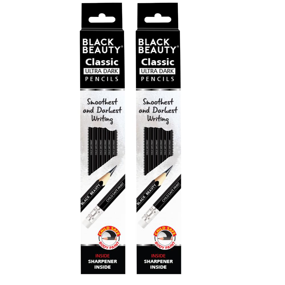 Artline Black Beauty Ultra Dark & Smooth Writing Pencil | Extra Dark | Rubber Tip Pencil |