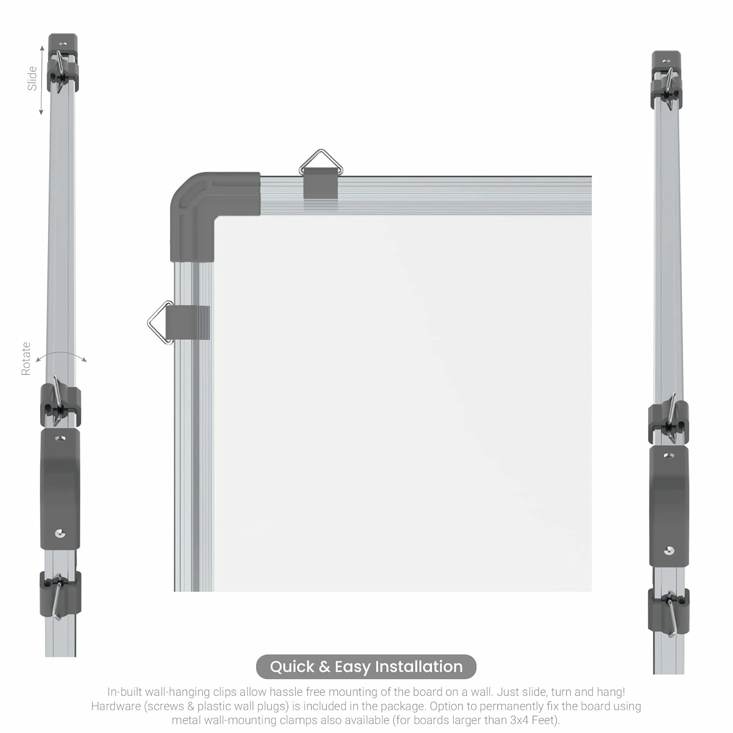 Scholar Art® Metis® 4x6 Feet Non-Magnetic Dry Erase Whiteboard for Office & School | view 5
