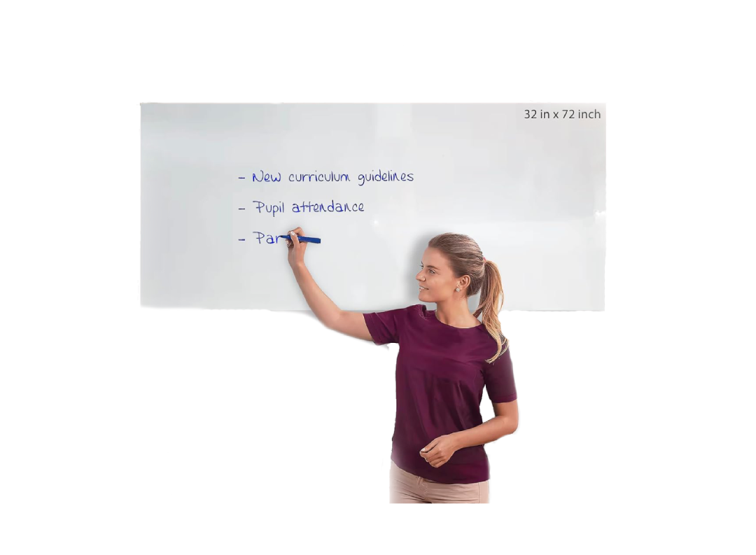 Wall Design Vinyl Large Whiteboard Roll - 32X6Ft Clear Smooth Writing Film - For Office, Classroom